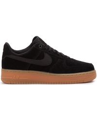 nike air force 1 black suede gum sole womens