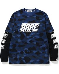 A Bathing Ape Color Camo Ls Tee Blue For Men Lyst A Bathing Ape Color Camo Ls Tee Blue For Men Lyst