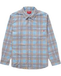 supreme printed plaid shirt