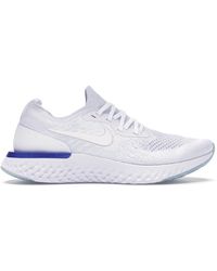 nike epic react flyknit white racer blue pink blast
