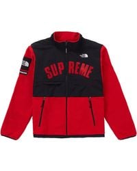 supreme the north face arc logo mountain parka red