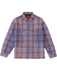 supreme quilted faded plaid shirt