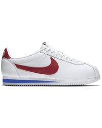 nike cortez white gym blue