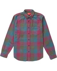supreme printed plaid shirt