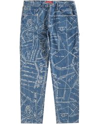 supreme double knee denim painter pant