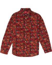 supreme roses corduroy shirt