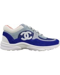picture Blue Chanel Shoes Men low top cc purple blue