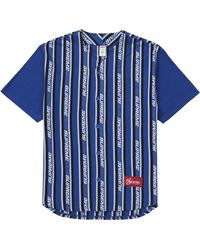 supreme x louis vuitton jacquard denim baseball jersey blue