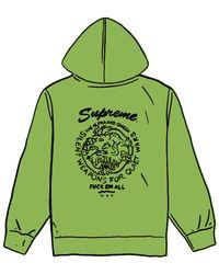 supreme dragon overdyed hooded