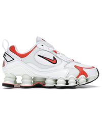 white leather nike shox