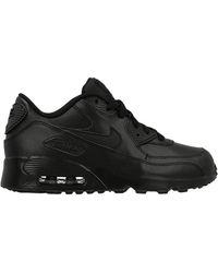 nike air max 90 womens shoes all black leather special