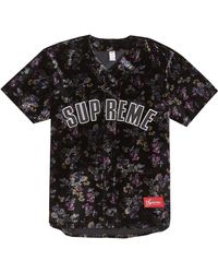 supreme floral baseball jersey