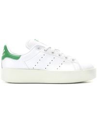 adidas Originals Leather Stan Smith Bold Mid W in White - Lyst