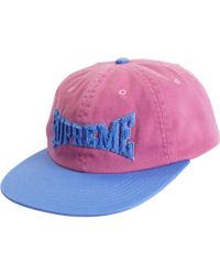 Supreme Chenille S Logo 6 Panel Hat Coral Pink Peach