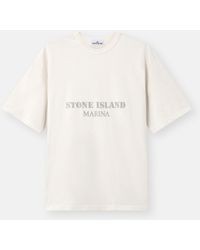 Stone Island - 2100017 Combed Organic Cotton Jersey S. I. Marina - Lyst
