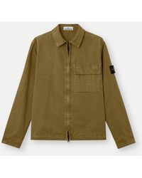 Stone Island - 1200008 Brushed Organic Cotton Canvas 'Old' Effect - Lyst
