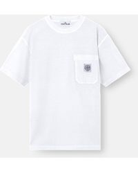 Stone Island - 2100032 Organic Cotton Jersey 'Fissato' Effect - Lyst