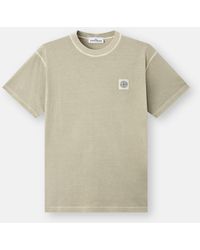 Stone Island - 2100026 Organic Cotton Jersey 'Fissato' Effect - Lyst