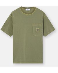 Stone Island - 2100032 Organic Cotton Jersey 'Fissato' Effect - Lyst