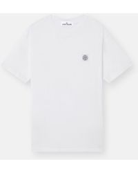 Stone Island - 2100237 Organic Cotton Jersey 'Fissato' Effect - Lyst