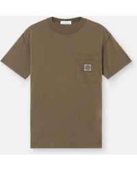 Stone Island - 2100219 Organic Cotton Jersey 'Fissato' Effect - Lyst