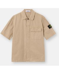 Stone Island - 1200031 Brushed Organic Cotton Canvas 'Old' Effect - Lyst