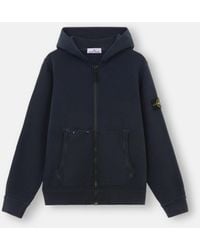 Stone Island - 63341 Organic Cotton Diagonal Fleece 'Old' Effect - Lyst