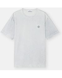 Stone Island - 2100013 Combed Organic Cotton Jersey Reflective Garment Lamination - Lyst