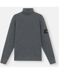 Stone Island - Full Rib Wool Turtleneck Sweater - Lyst