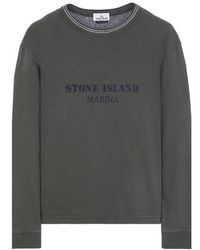 Stone Island - T-shirt manches longues coton - Lyst