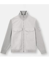 Stone Island - Virgin Wool Zippered Windbreaker Jacket - Lyst