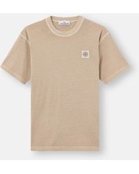 Stone Island - 2100026 Organic Cotton Jersey 'Fissato' Effect - Lyst