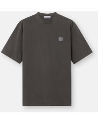 Stone Island - 2100020 Combed Organic Cotton Jersey 'Old Effect' - Lyst