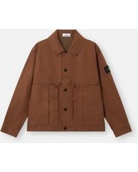 Stone Island - Coach Jacket With Pigmented Resin - Lyst