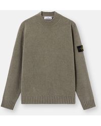 Stone Island - Cotton Knitwear With Mok Neck - Lyst