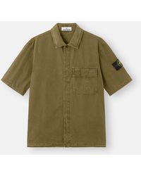 Stone Island - 1200031 Brushed Organic Cotton Canvas 'Old' Effect - Lyst