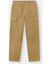 Stone Island - Linen And Cotton Cargo Pants - Lyst