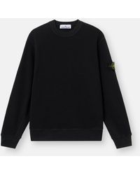 Stone Island - Crewneck Sweater With Compass Patch - Lyst