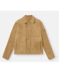 Stone Island - Zippered Leather Jacket - Lyst
