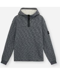 Stone Island - Mouliné Cotton Viscose Hooded Fleece Sweatshirt - Lyst