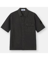 Stone Island - 1200031 Brushed Organic Cotton Canvas 'Old' Effect - Lyst