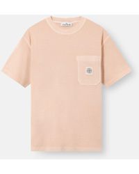 Stone Island - 2100032 Organic Cotton Jersey 'Fissato' Effect - Lyst