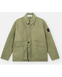 Stone Island - Coach Jacket With Pigmented Wax Coating - Lyst