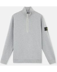 Stone Island - 63420 Brushed Organic Cotton Fleece - Lyst