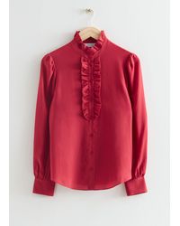 & Other Stories - Frilled Silk Blouse - Lyst