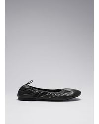 & Other Stories - Ruched Leather Ballet Flats - Lyst