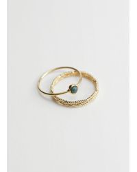 & Other Stories - Twist Embossed Ring Set - Lyst