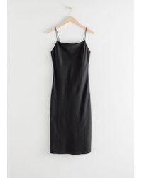 & Other Stories Spaghetti Strap A-line Dress - Black