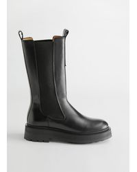 & Other Stories Leather Chelsea Boots in Black - Lyst