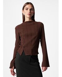 & Other Stories - Boat-Neck Flared-Sleeve Top - Lyst